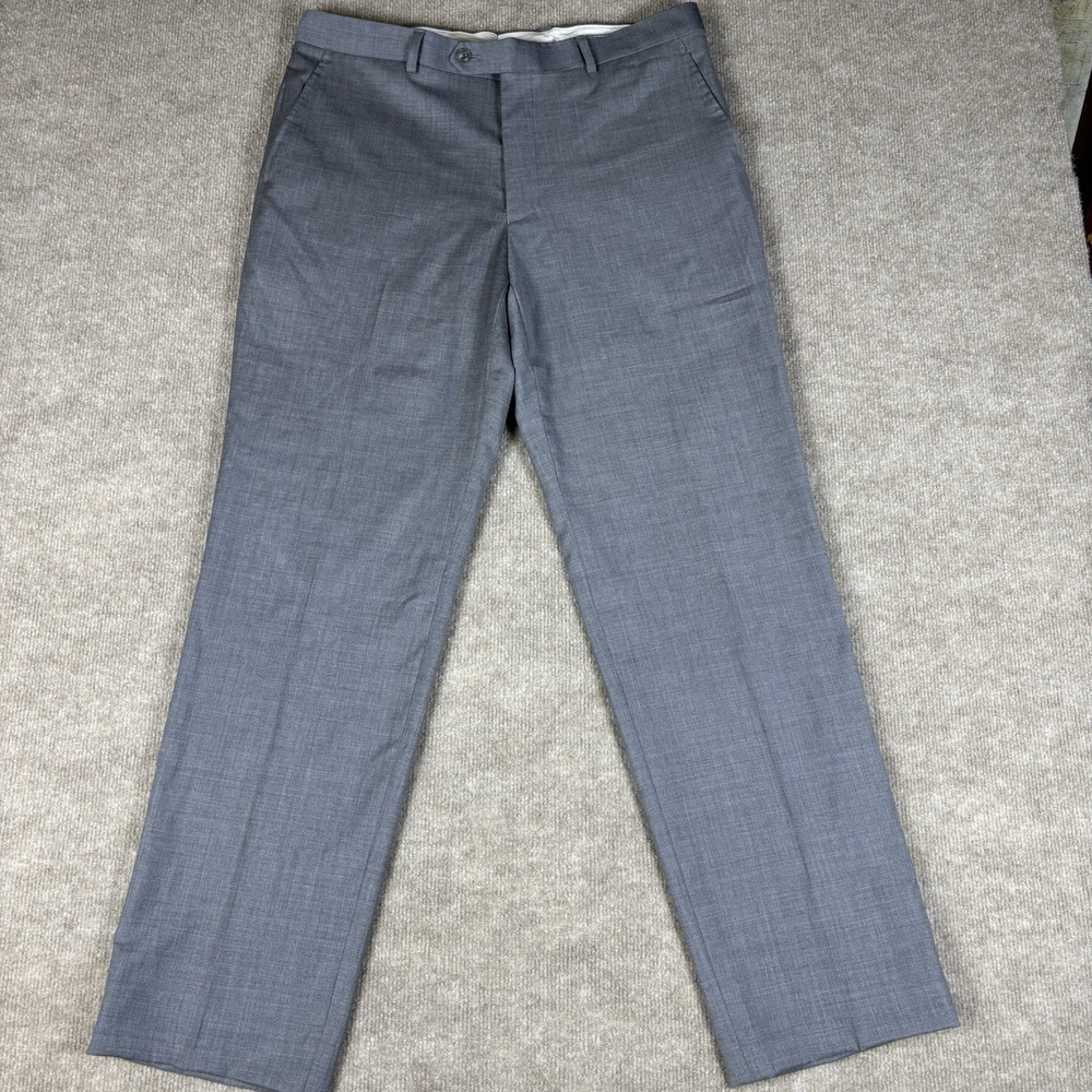 Jos A Bank 1905 Pants Mens 35x33 Gray Wool Dress Slacks Comfort